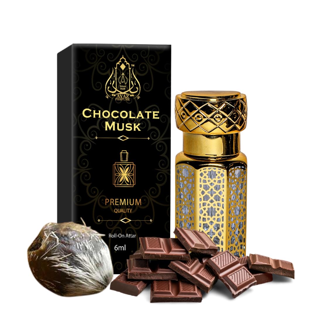 AYAZ Chocolate Musk Attar Perfume|Rich Cocoa & Sensual Musk Blend | Long-Lasting, Alcohol-Free Fragrance | Unisex Essential Oil Perfume (6ml)-image-24