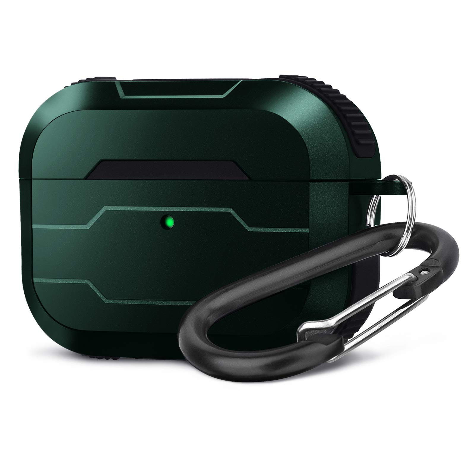 Airpods 3ケース ワイヤレス充電 対応 カラビナ付 ミリタリー