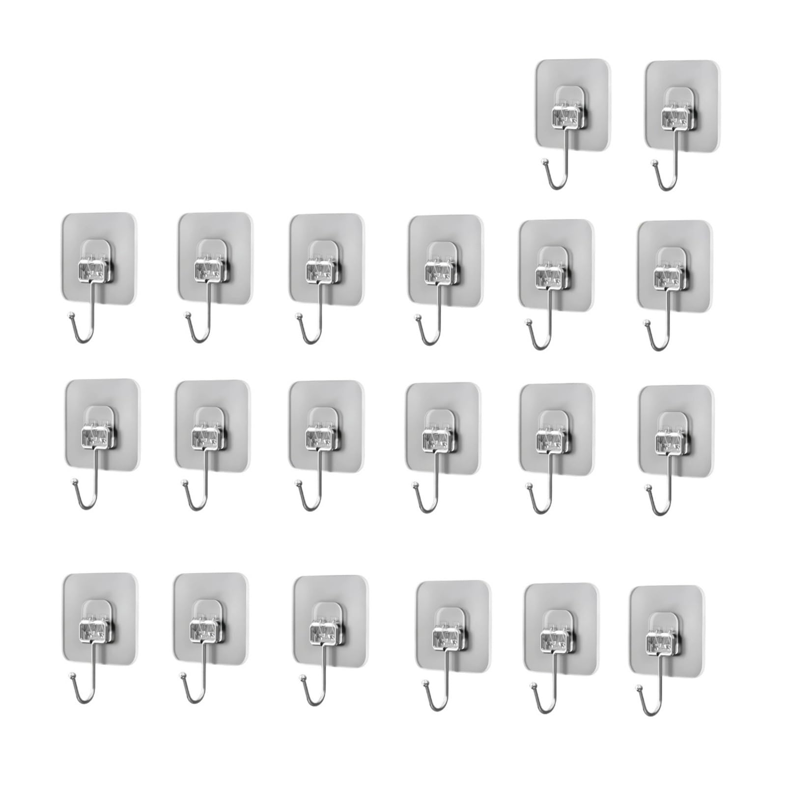 Zguouzantye Clear-20Pcs Adhesive Hooks 22Lbs For Kitchen Bathroom