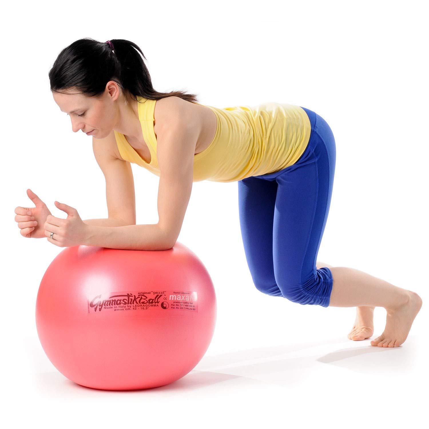 Pezzi Maxafe - Pelota de gimnasia (42 cm de diámetro hasta 75 cm, incluye cuenco para pelotas, soporta hasta 400 kg, para entrenamiento, rehabilitación, terapia, asiento, gimnasia, oficina, deporte)