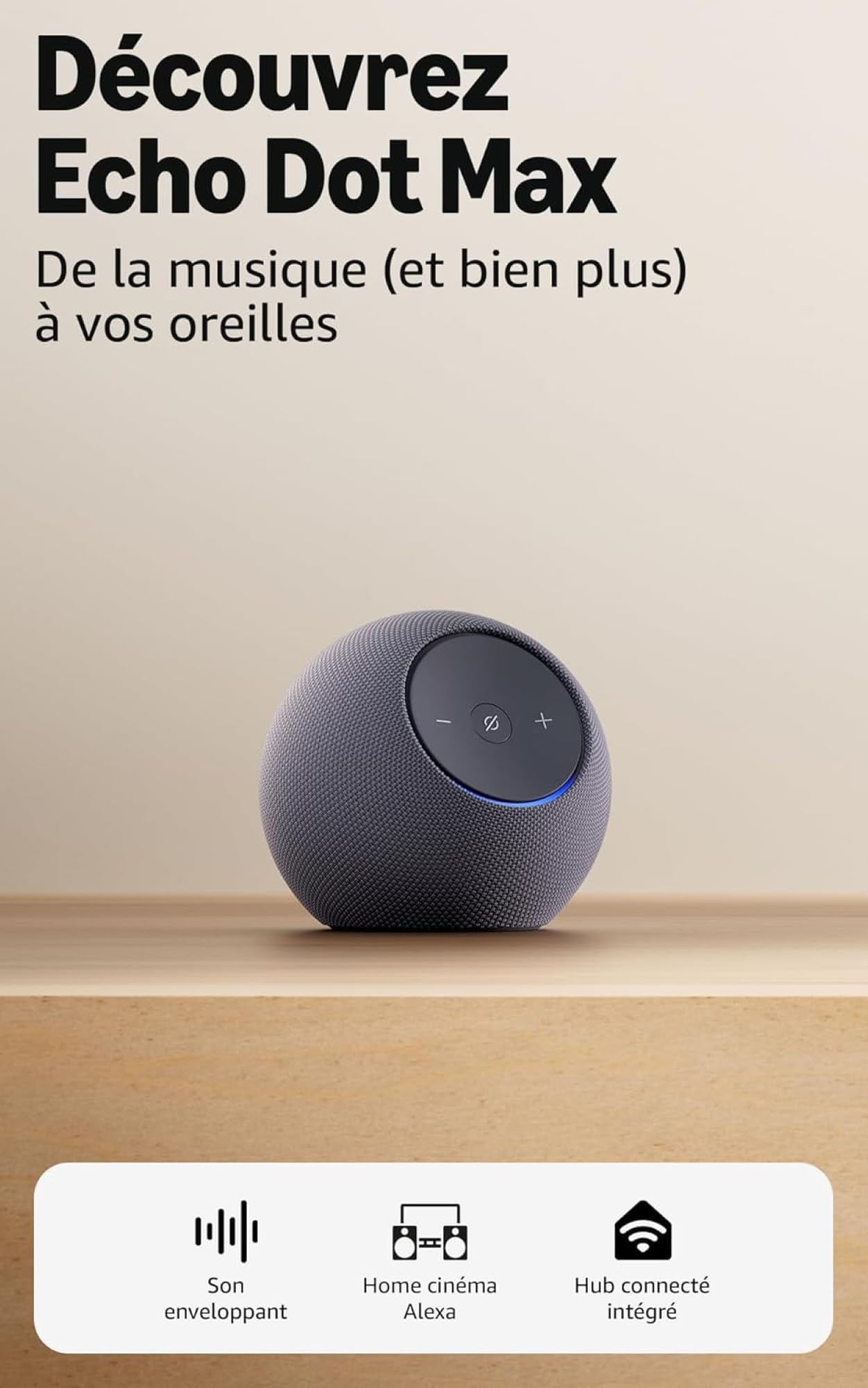Amazon Echo Dot Max (nouvelle génération) | Graphite + Tapo L530EA ampoule connectée LED (E27), Fonctionne avec Alexa - Kit de démarrage Maison connectée