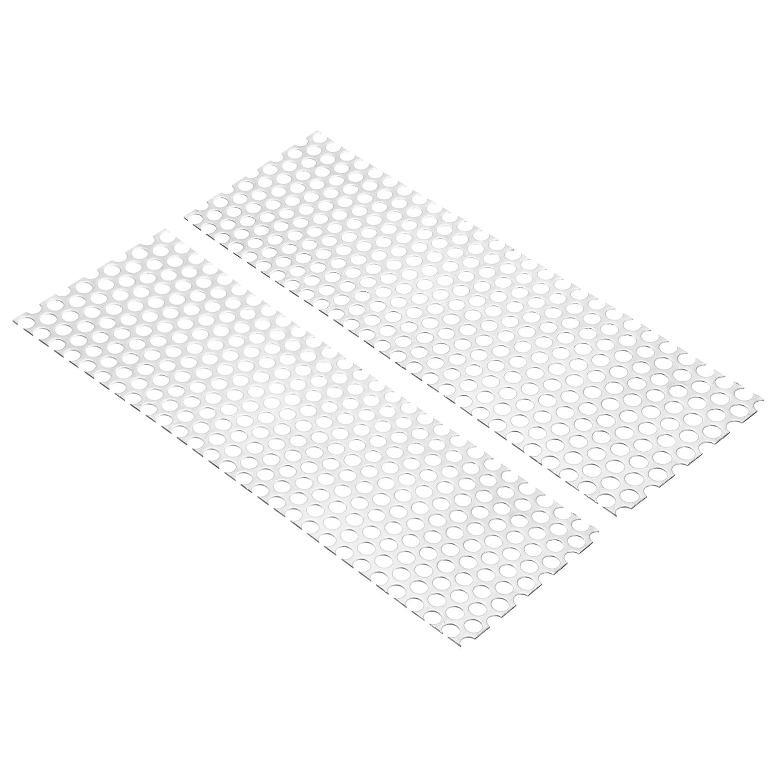 PATIKIL 11.8" L x 3.9" W Perforated Metal Sheets, 2pcs 16Ga 0.31" Hole 304 Stainless Steel Mesh Stagger Expanded Perforated Metal Plate for Ventilation Filtration-picture-31