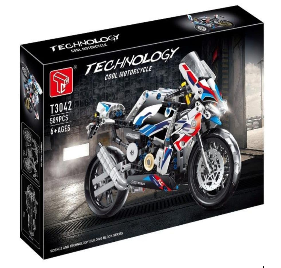Image of Technic Racing Motorbike Building Blocks Set, 589 Pcs Motocross Racing Motorcycle Building Blocks Kit, Technic Racing Motorcycle Construction Toy for Children and Adults [6 Years +]