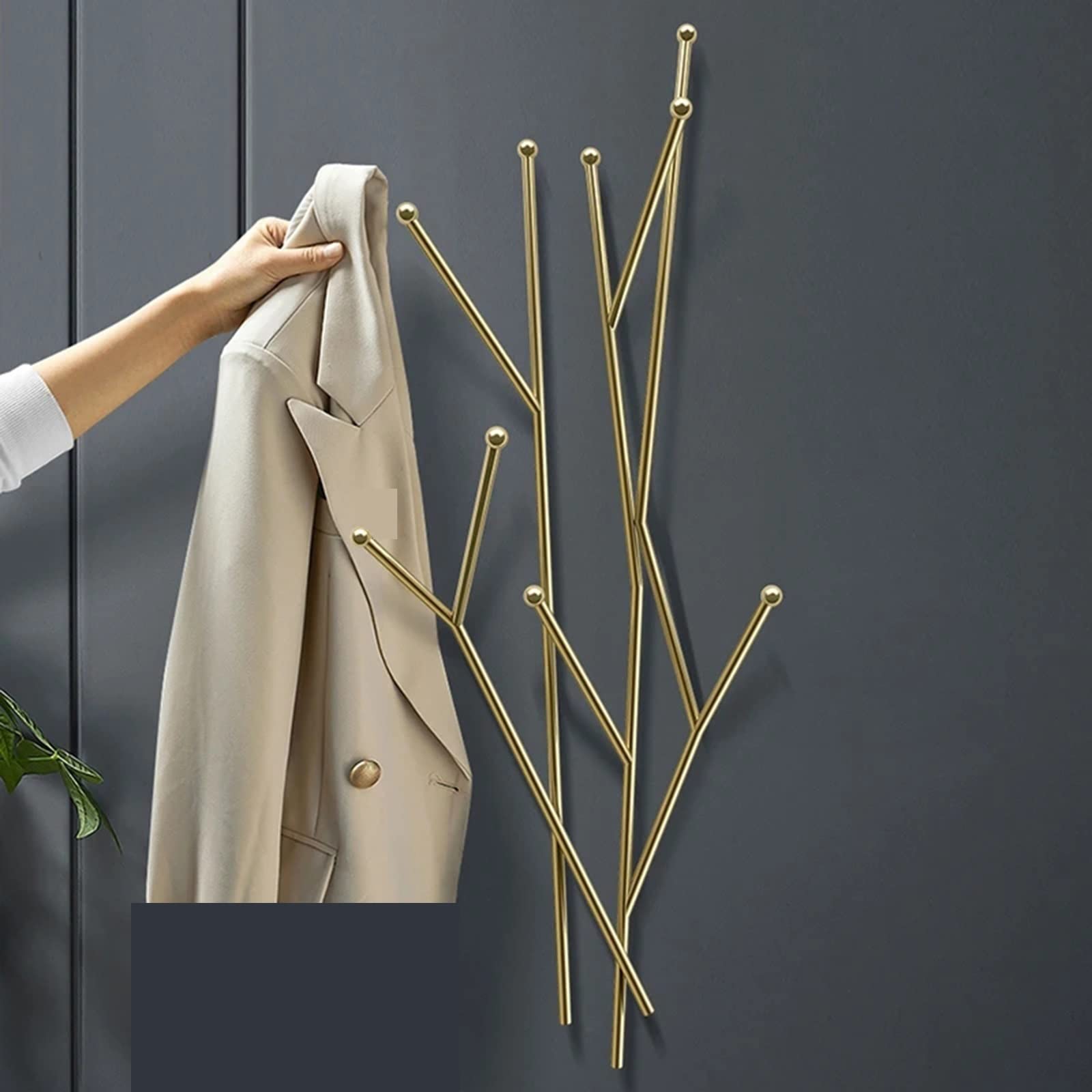 ISCBAFYX Wieszak na ubrania, montowany na ścianie wieszak na kurtki Organizer do szafy wieszaki na ubrania Wallden wejście wieszak na ubrania/D/70 * 35Cm