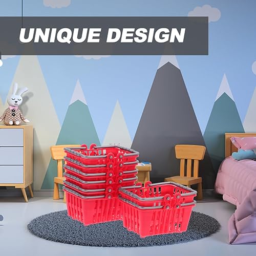 Miniatura 4 de Toddmomy 20 unidades de mini cesta de la compra, cesta pequeña de la compra al por menor, cesta de comestibles con asas para niñas de 4 a 5 años