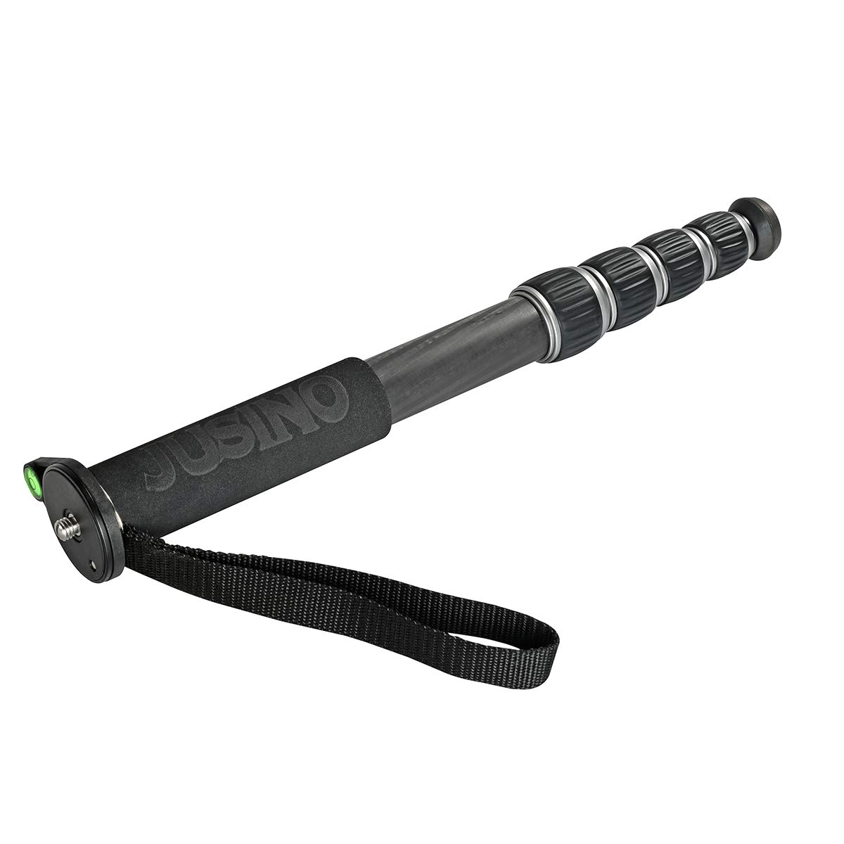 JUSINO Robusto monopiede leggero in carbonio con 5 segmenti fino a 140 cm di altezza, 12 kg di chiusura a sgancio rapido