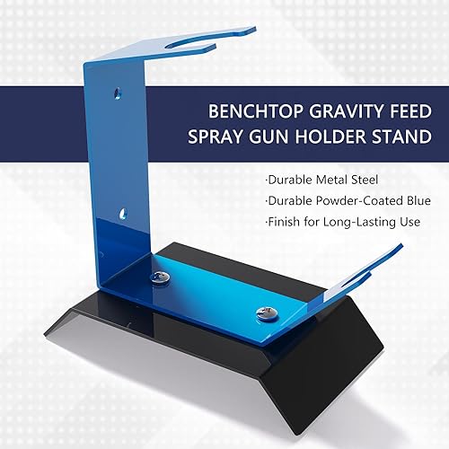 Miniatura 6 de Soporte para pistola de pulverización HVLP de alta resistencia con soporte magnético para tazas, soporte para pistola de alimentación por gravedad