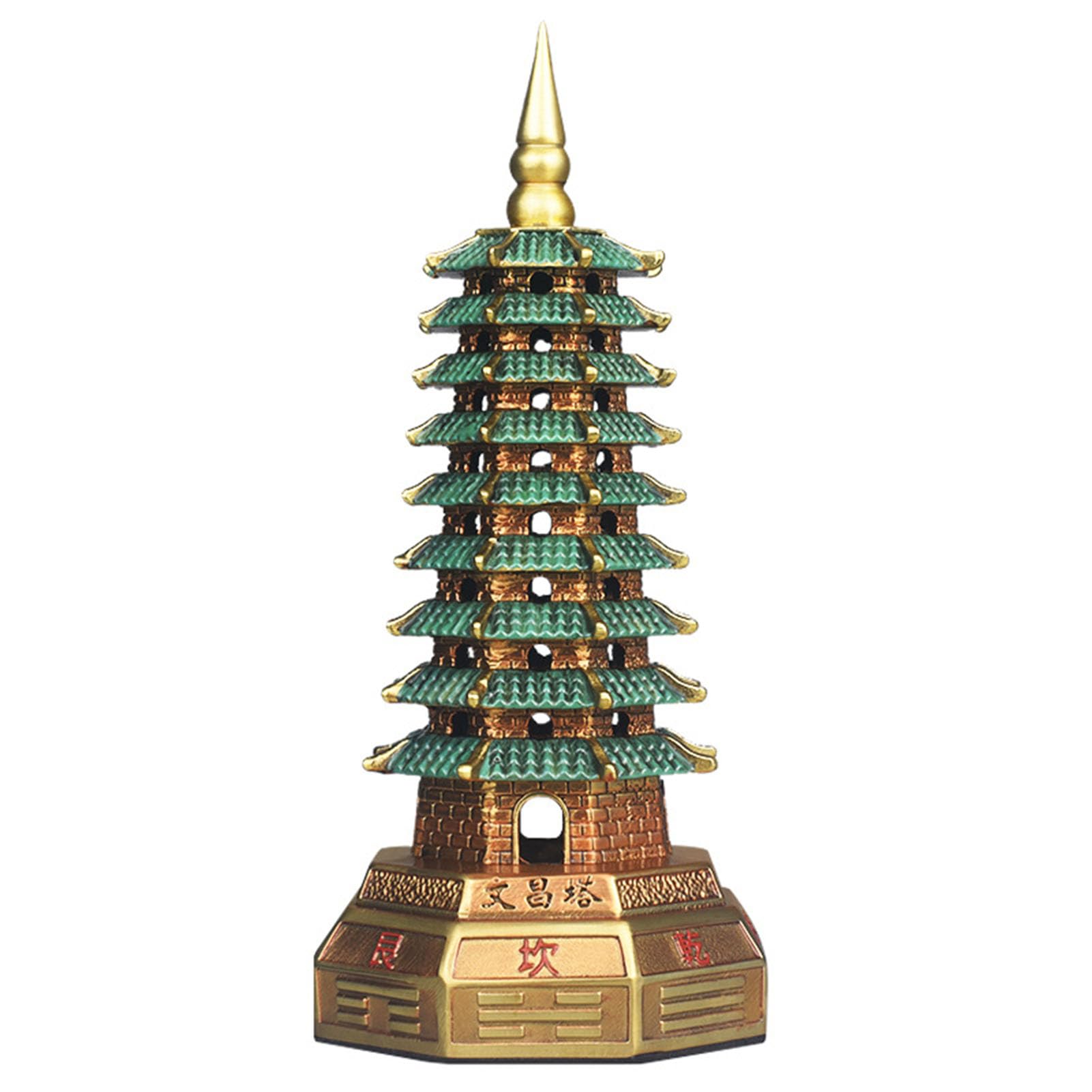 Statua wieży Wenchang, mosiężna 8-poziomowa pagoda | Prezent na sukces akademicki, figurka firmy zajmującej się ochroną, dekoracja biura domowego świątyni buddyzmu