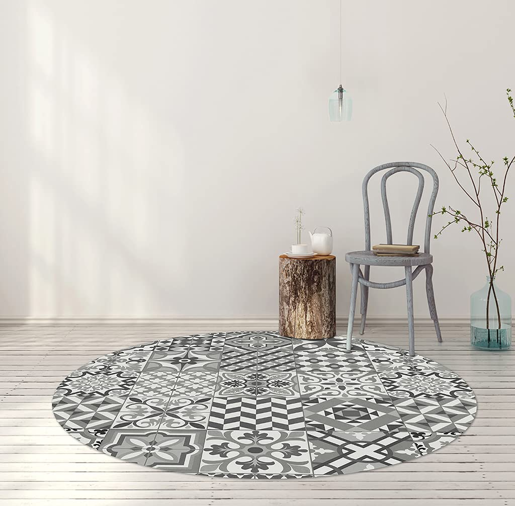 Vilber, Tapis Vinyle Rond Toledo Color 05 Diamètre 97 cm