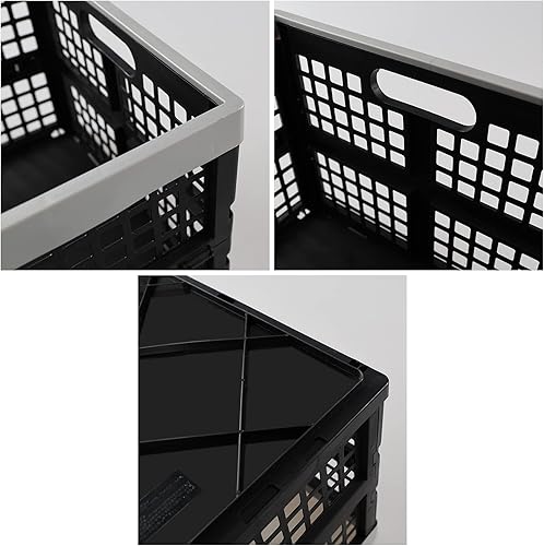 Miniatura 3 de Paquete de 4 cajas plegables de 42 litros, cajas de almacenamiento plegables de plástico grandes