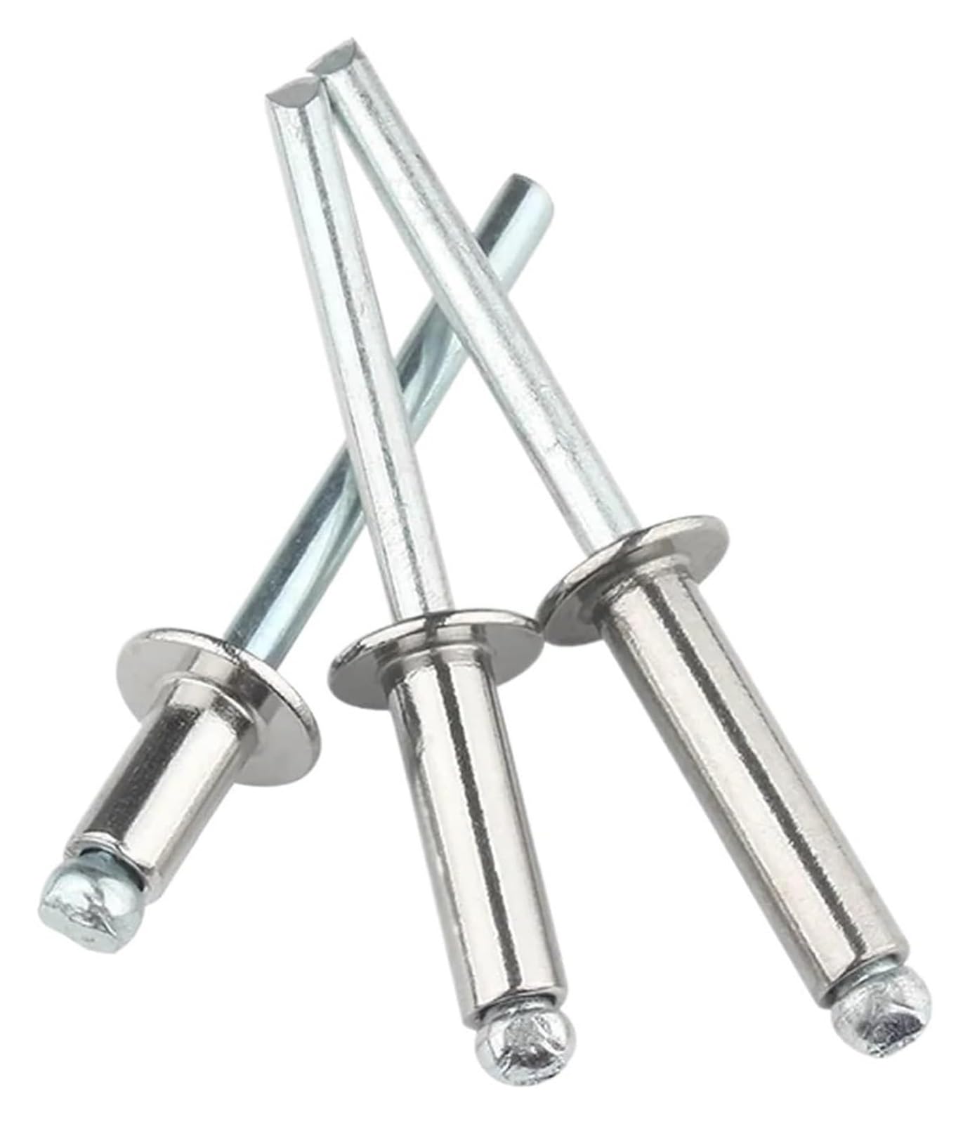 Nieten, Blindnieten, 10–50 Stück Aluminiumnieten M2.4 M3.2 M4 M4.8 M5 M6 Blindnieten mit Rundkopf, Stahlschaft, Dorn, Auspuffnieten, Zugnagel(25mm,M4 (50pcs))