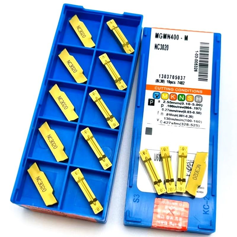 Tool Part for MGMN300 MGMN200 MGMN150 MGMN400 Lathe CNC Tool Grooving Tool Blade Cutting and Grooving Tool MGMN300 - (Insert Width(mm): 100PCS(10box) / Angle: MGMN150-G NC3020)