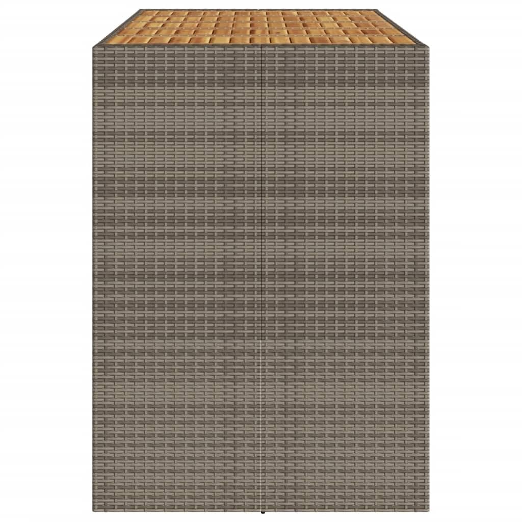 vidaXL Table de Bar de Jardin et Dessus en Bois Acacia résine tressée