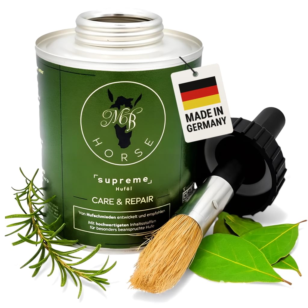 Supreme Huföl Care & Repair, Keratin Biotin Luxus Huföl für Pferde, Pferdeöl Pflegeöl Pferdepflege Hufpflege Hufgesundheit, mit Arganöl Jojobaöl Lorbeeröl Lachsöl Leinöl und mehr