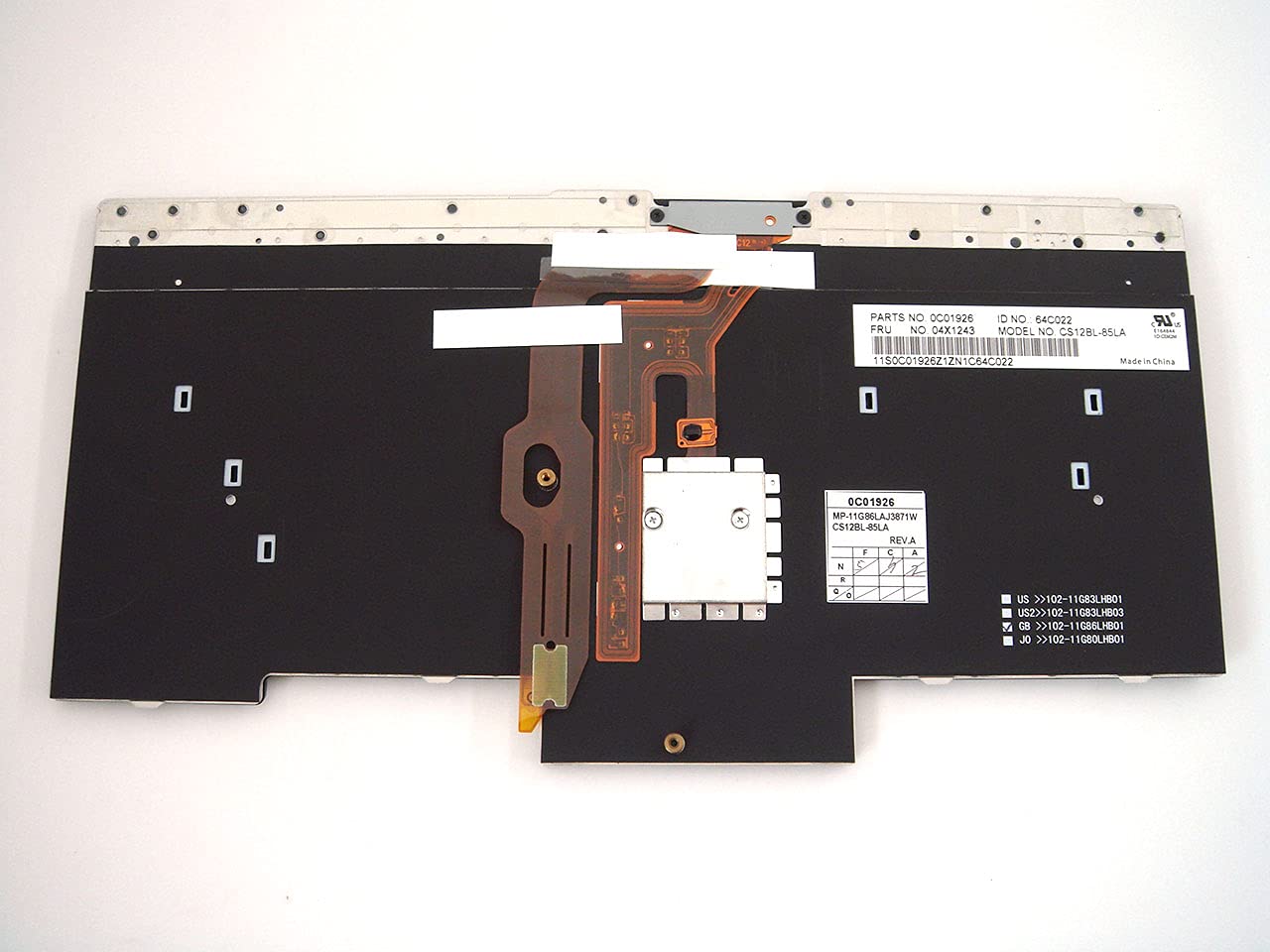 Tastiera Compatibile Per Lenovo ThinkPad T430, T430S, T530, W530, X230I, L530 - Con Codici 0B36031 0B35322