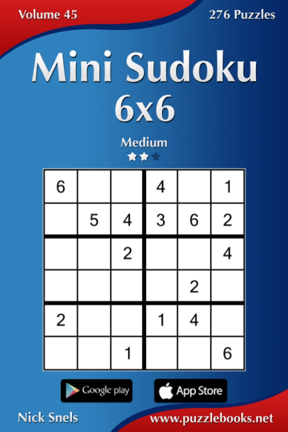 Mini Sudoku 6x6 - Medium - Volume 45 - 276 Puzzles