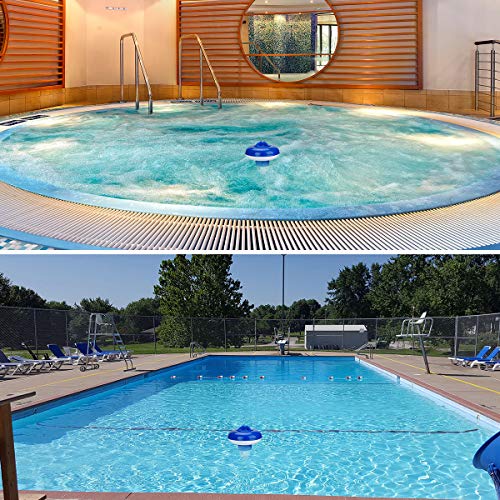 PROVO Schwimmender Chlorspender, für 1 Zoll Chlortabletten, Schwimmbecken Chlor Dispenser Chemikalienspender für Innen und Außenpool SPA, Blau & Weiß
