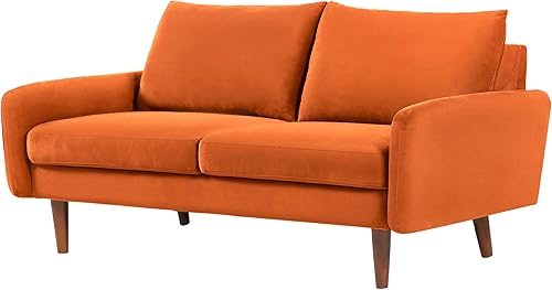 Miniatura 4 de US Pride Furniture Kent - Moderno sofá biplaza de terciopelo, cómodo sofá de 2 plazas para salas de estar y espacios pequeños, muebles ideales para