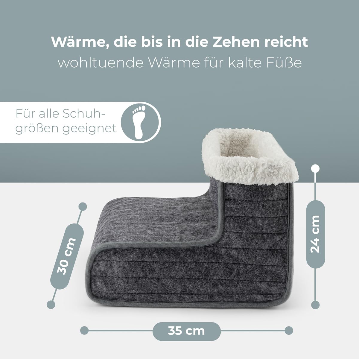 ProfiCare® elektrischer Fußwärmer | Schnellaufheizung | für alle Schuhgrößen geeignet | Fusswärmer mit Abschaltautomatik | elektronischer Fußwärmer mit 3 Temperaturstufen | One-Size | PC-FW 3058