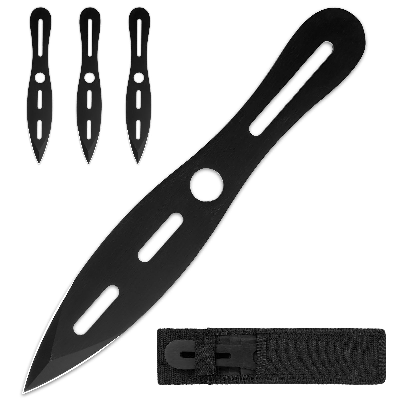 Dispatch Stainless Steel Throwing Knives Set of 3 with Nylon Sheath Well Balanced Kunai Throwing Knife for Recreation and Competition