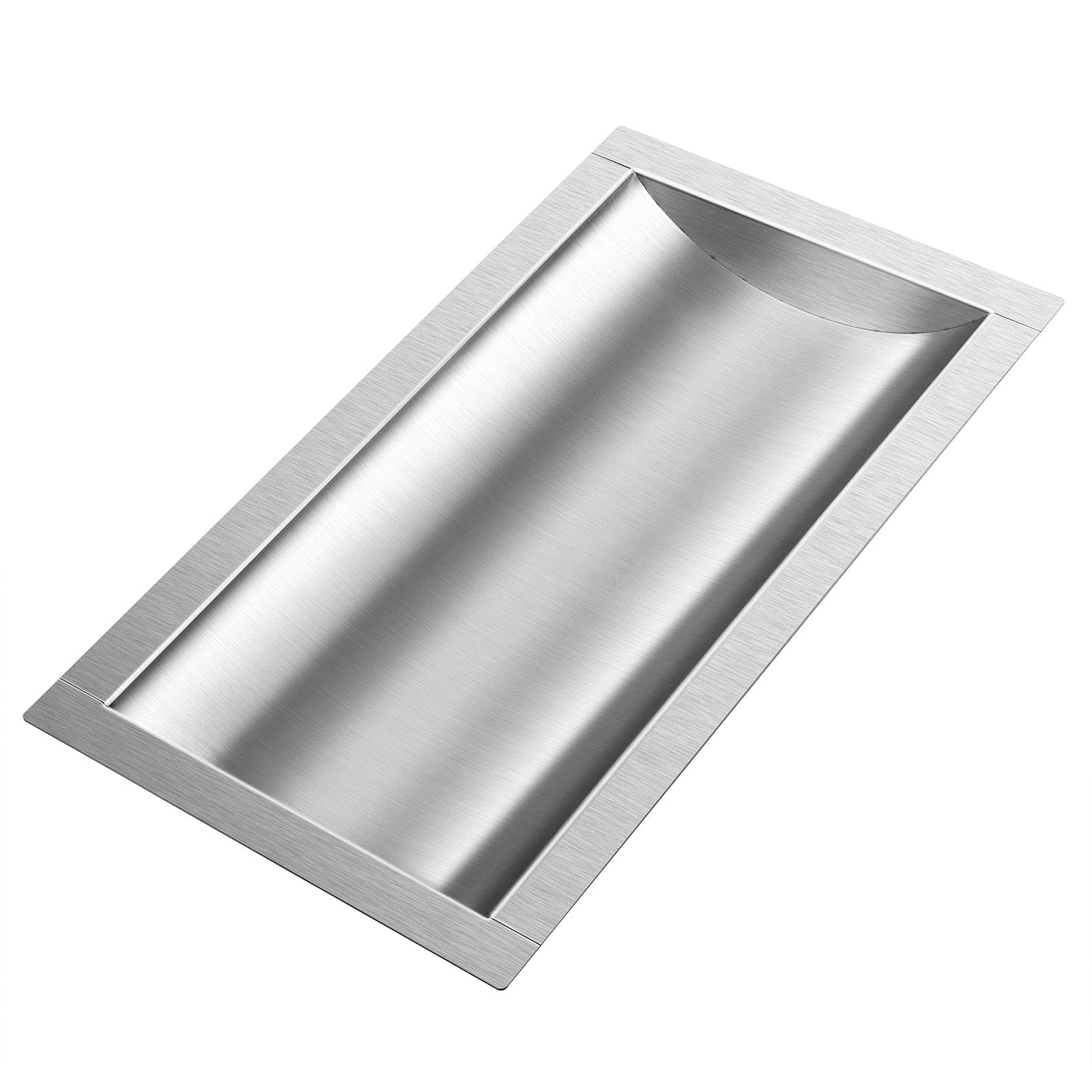 Marada 10L x 18W x2H Drop-in Deal Tray All Brushed 304 Stainless Steel Window Tray High Standard Flush Mount Cash Trays for Gas Stations, Banks, and Convenience Stores and Hospital