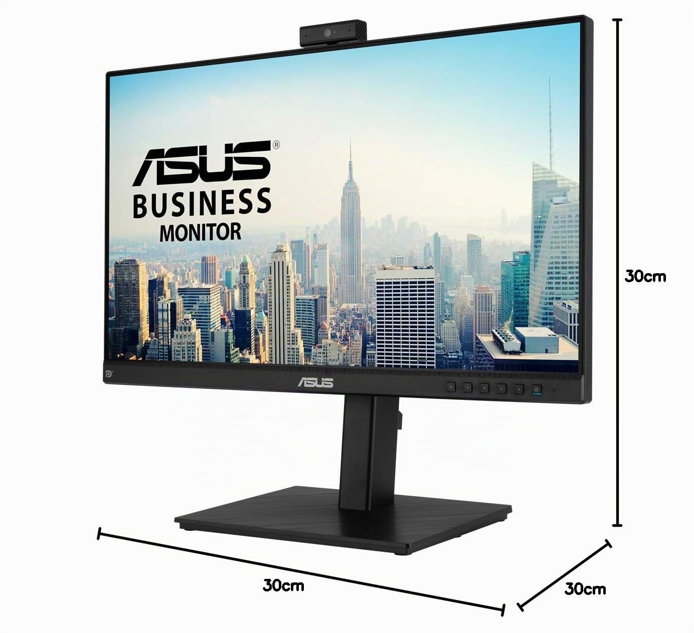 ASUS BE24EQSK, Monitor per Video Conferenze da 23,8" IPS Full HD, Nero | Design Senza Cornice, Webcam FHD, Porta per il Microfono e HDMI, Altoparlanti, Tecnologia Eye Care e Anti-Sfarfallio