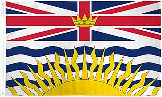 British Columbia Flag 3' x 5' - Canada - Canadian Region of British Columbia Flags 90 x 150 cm - Banner 3x5 ft Drapeau Colombie-Britannique AZ FLAG