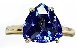 Handmade Sterling Silver Tanzanite Engagement Ring with Trillion Cut Tanzanite