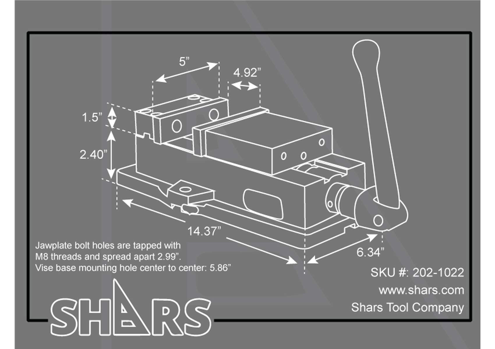 SHARS 3/8-3/4 Milling Vise Work Stop Quick Clamp Clamping Jaw Kit 202...