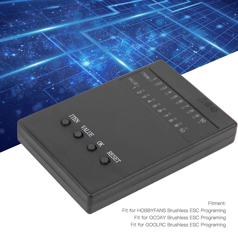 Karta programowania VGEBY RC Brushless Esc, mocne akcesorium poprawiające wydajność dla modelu samochodu RC 1/10 Brushless Esc Karta programowania modelu samochodu zabawka