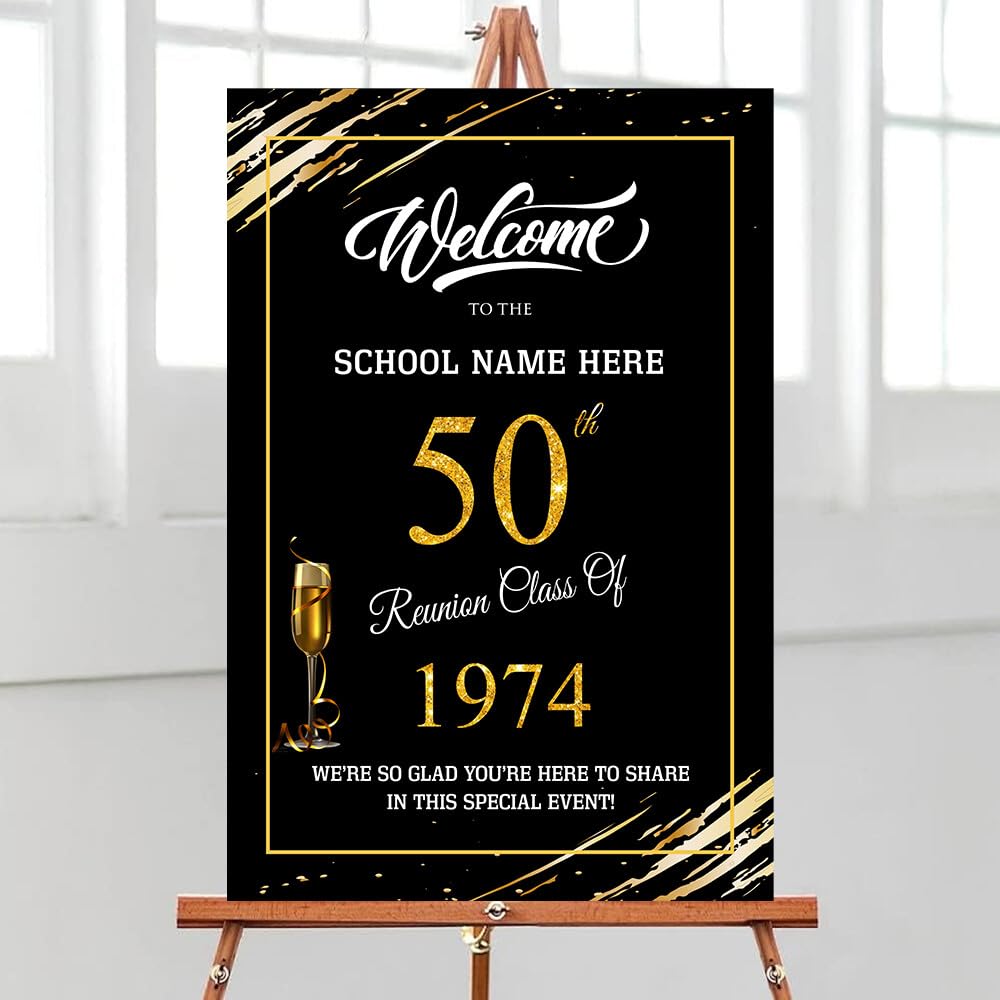 Personalized 50th Class Reunion Welcome Sign, 50th Class Reunion Sign, Class Reunion Party Sign, Class Reunion Decorations, Reunion Celebration Class