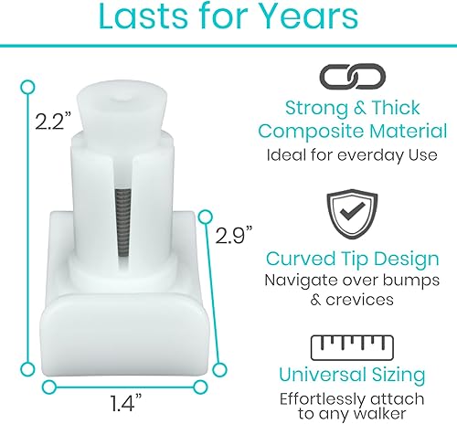 Miniatura 5 de Vive Walker - Juego de 4 fundas para esquiar, accesorios para pelotas de tenis para personas mayores, universales, resistentes, precortadas médicas