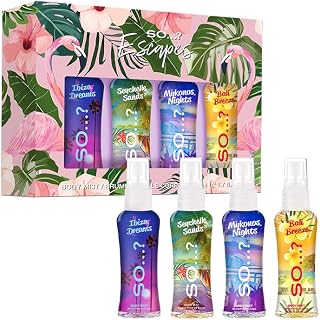 So? Summer Escapes Womens Gift Sets Bundle, Body Mist Fragrance Spray (4x50ml)