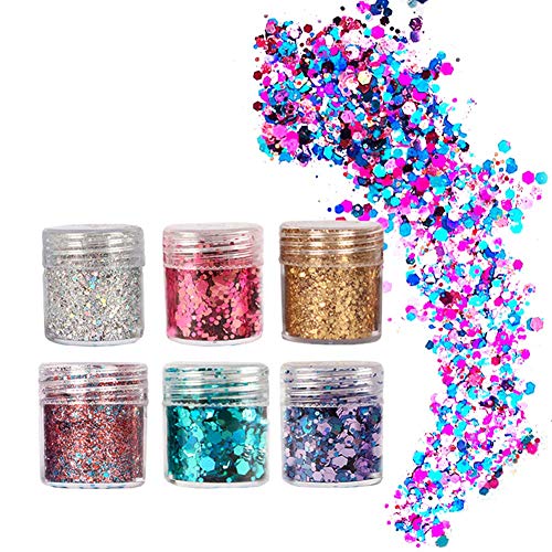 Paillettes visage et corps 6 couleurs pour scintiller au réveillon de Noël
