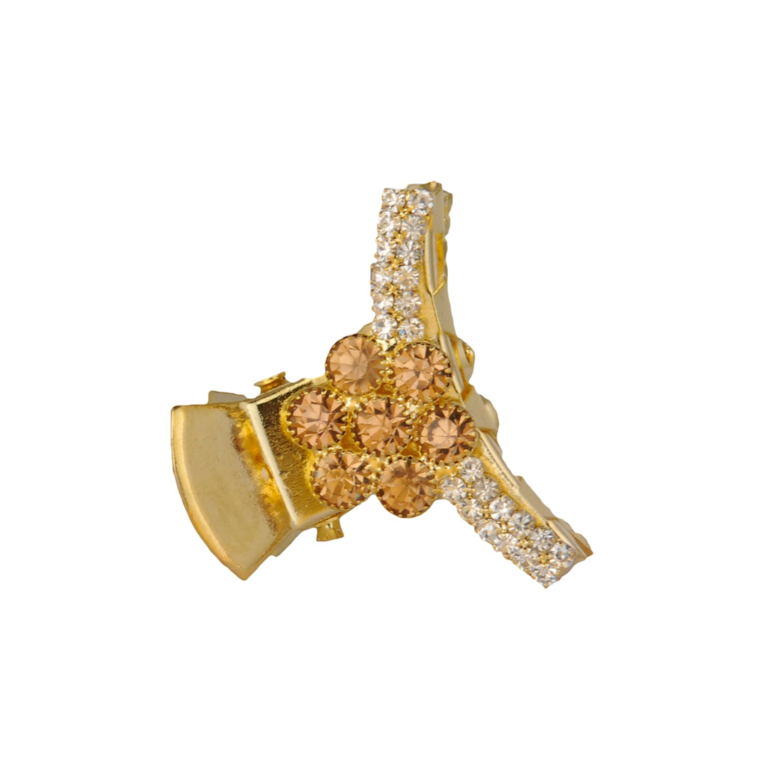 AccessHer jewellery Gold::Multi Color Brass Material With Cubic Zirconia Stone clip For Women and girls pack of 1