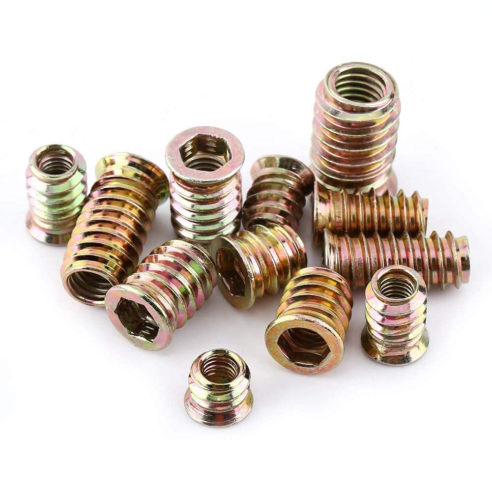 20 Pezzi Inserti Filettati M8 per Legno, Dado in Acciaio al Carbonio con Esagono Incassato per Mobili (M8*20mm)