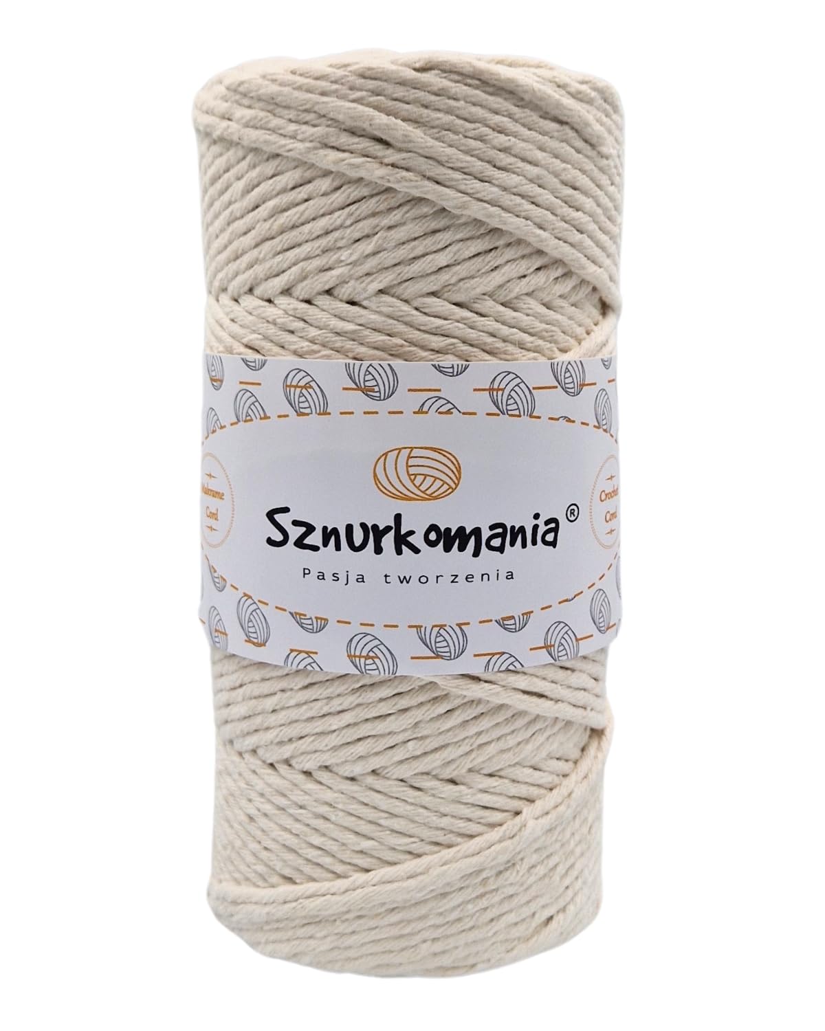 Macrame Yarn 3 mm 100 m 1-ply, Many Colours, Cotton Yarn, Cotton Cord 3 mm, Macrame Cord, Macrame Cord, Cotton Cord, Cotton Rope, Crochet Cord (Natural)