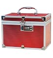 Adson Professional Beauty Makeup Cosmetic Vanity Case/Box with Mirror (Red)