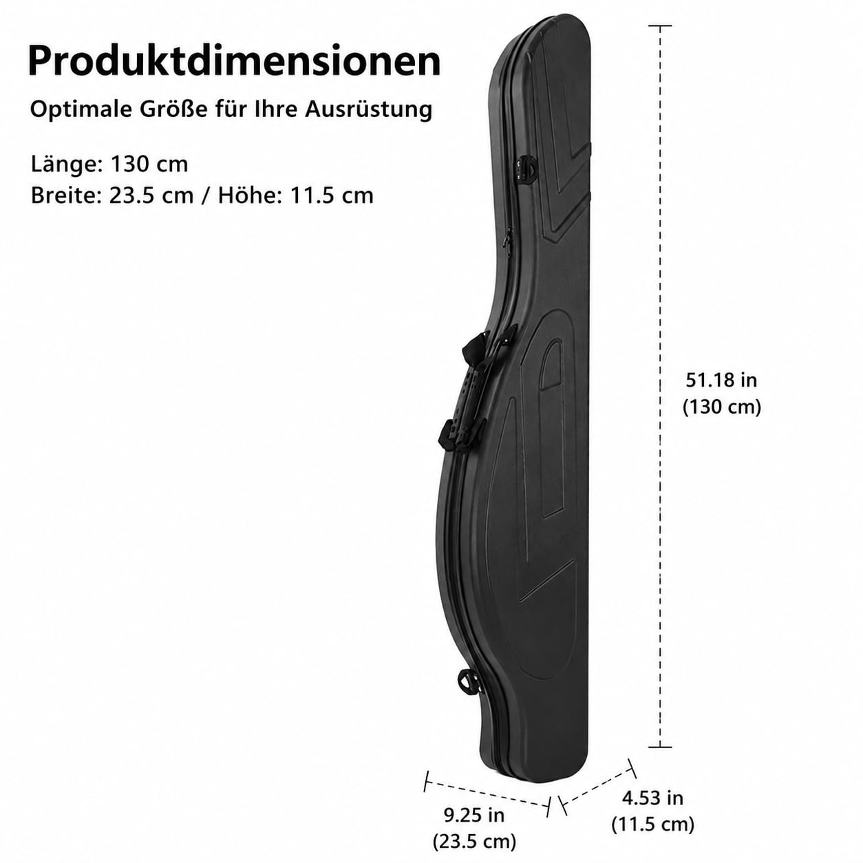 Rutentasche aus Hartschale, in dunkler Farbe, Angeltasche mit Boxen für sicheren Schutz und Lagerung, wasserdicht, stylish Two