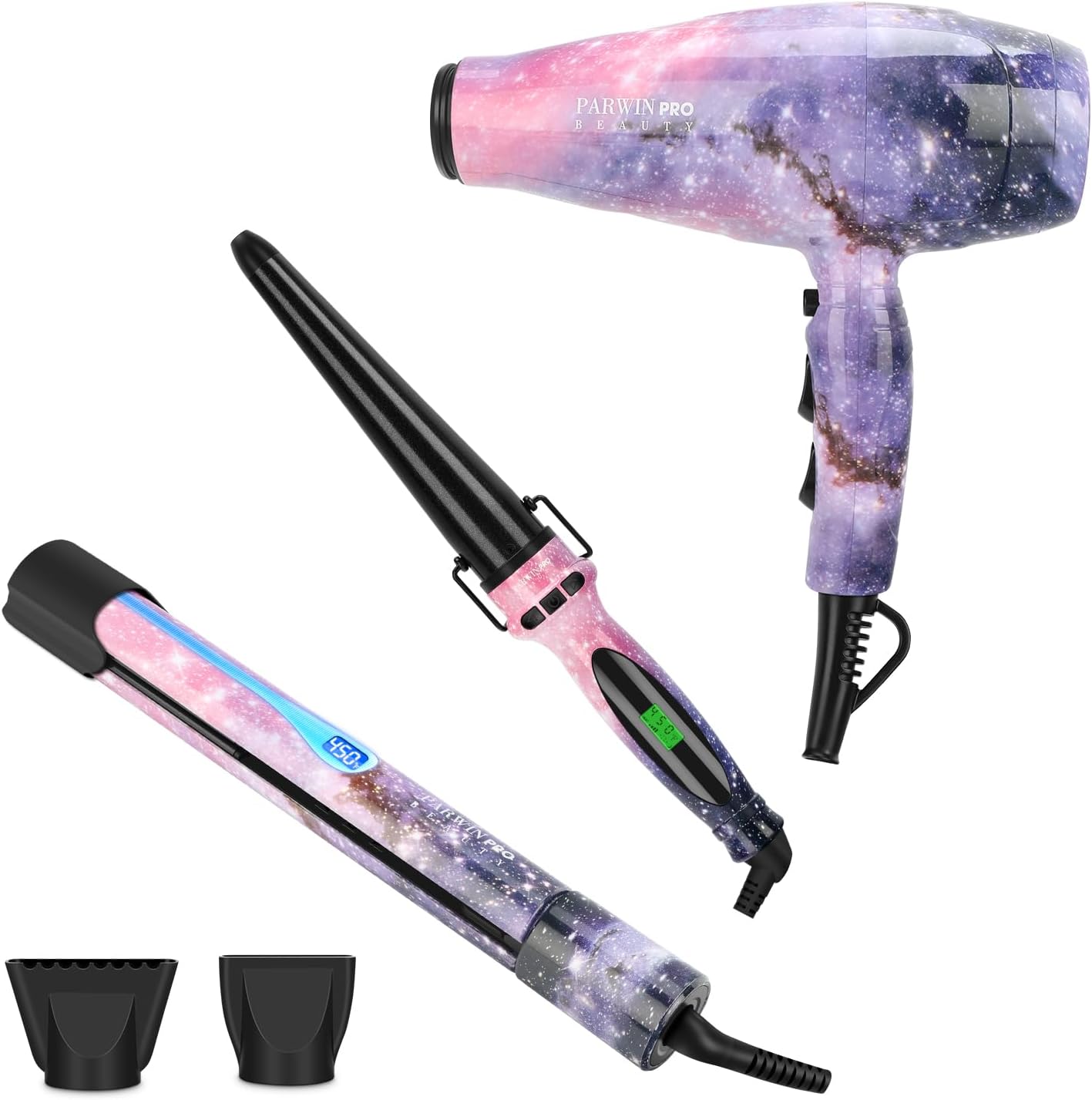 3 in 1 Hair Styling Set: Professional Hair Dryer, Curler, and Straightener - Ionic Technology