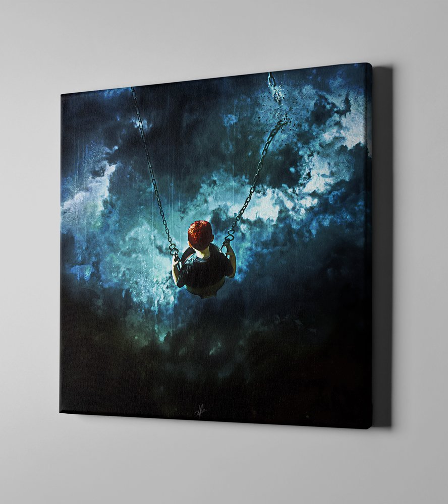 Cortesi Home Travel is Dangerous by Mario Sanchez Nevado Giclee Canvas Wall Art, 18" x 18", Blue