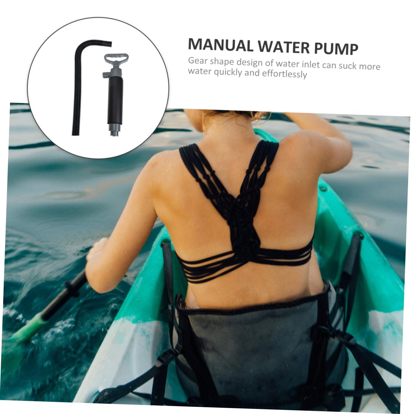 Manuelle Wasserpumpe für Kajak, 1 Satz, Kunststoff, Handlich | Kajakzubehör für Handbetrieb, zum Abpumpen von Wasser, Kompakt Verstaubar, Eva Elemente