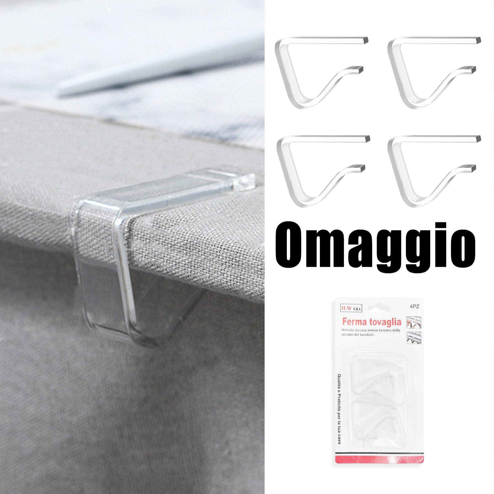Tovaglia rettangolare stampata impermeabile, stampa ad alta definizione, elegante e resistente,Omaggio 2 Pezzi Pinze Ferma Tovaglia (140_x_240_cm, Cuore Rosso)