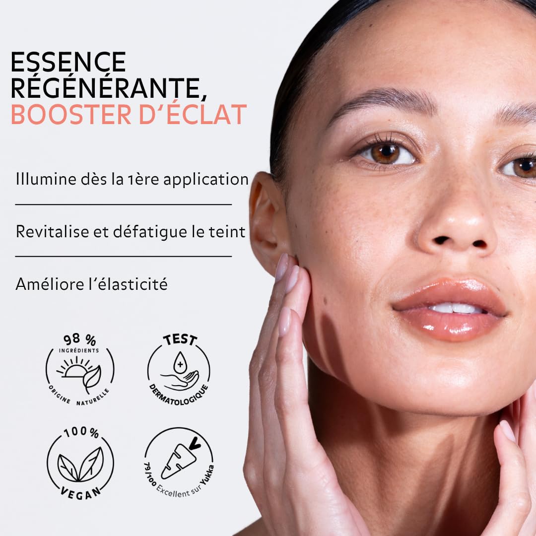 Essence Régénérante – Booste l'Eclat, unifie le teint, améliore élasticité & luminosité - Serum visage 90ml + 10ml