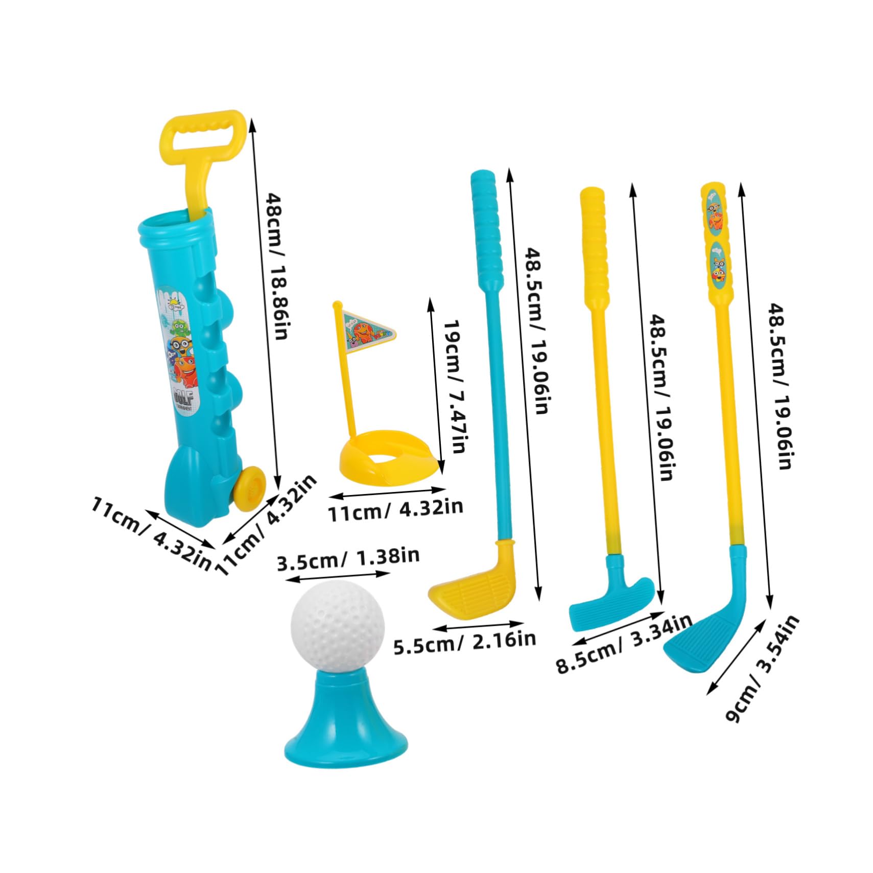 ERINGOGO 1 Set Golf Set Garden Golf Clubs Practice Mini Putting Outdoor Games Sports Plastic Golf Balls for Golf Clubs Golf Clubs Golf Game Abs