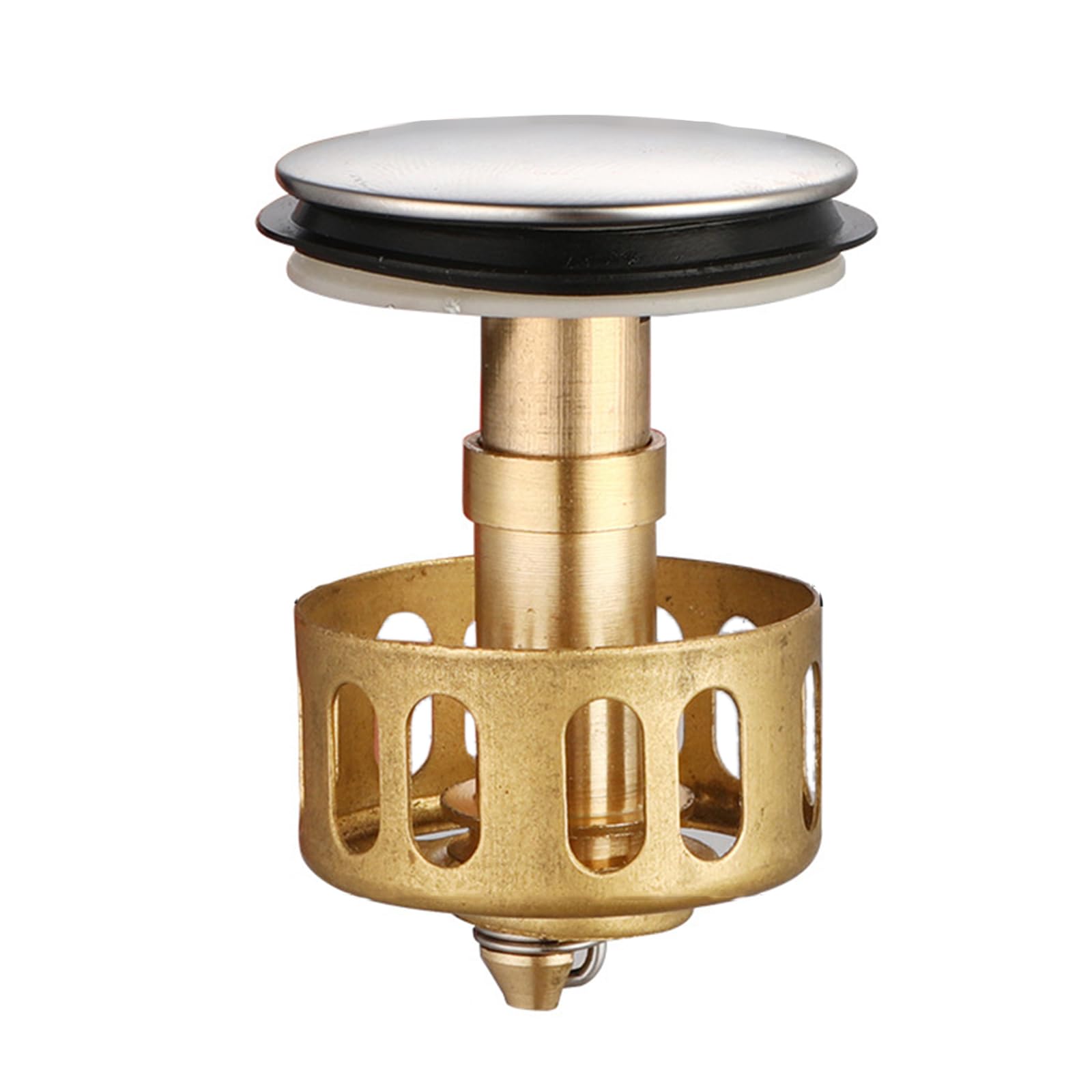 Copper Drain Filter Bounce Score Sink Drain Plug Sink Basin Drain Basket Sink Stopper for Bathroom Kitchen