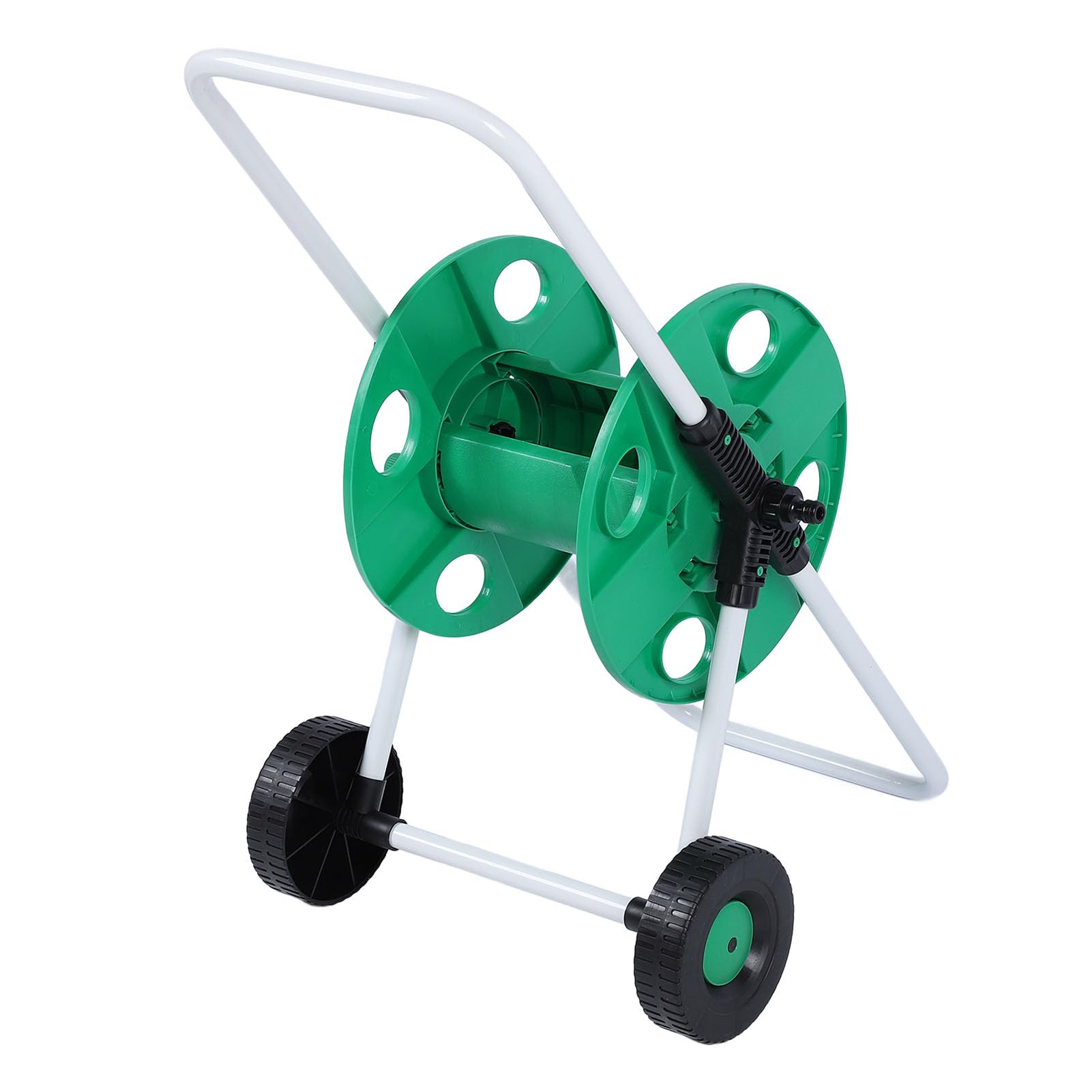 Carrello Avvolgitubo per Acqua, capacità 50 M G1/2, Ruote Verdi