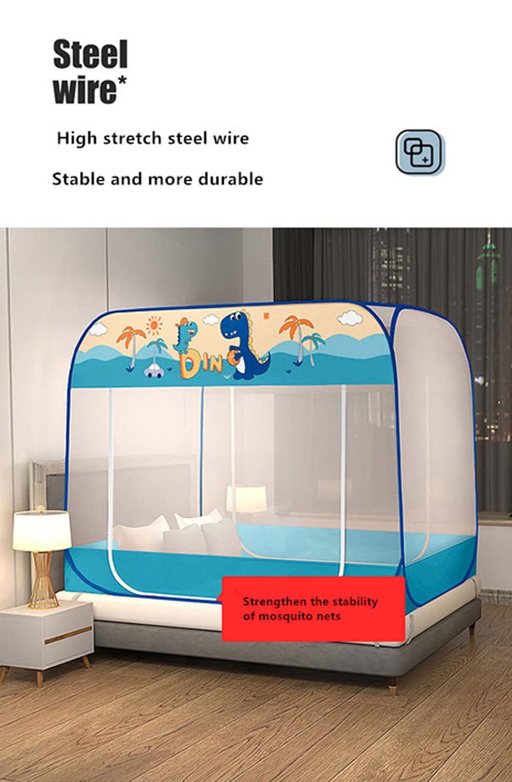 OKUOKA Pop up darmowa instalacja automatyczny stojak dwa drzwi niedroga długotrwała składana kwadratowa moskitiera moskitiera, 1,2 x 1,95 m, 3