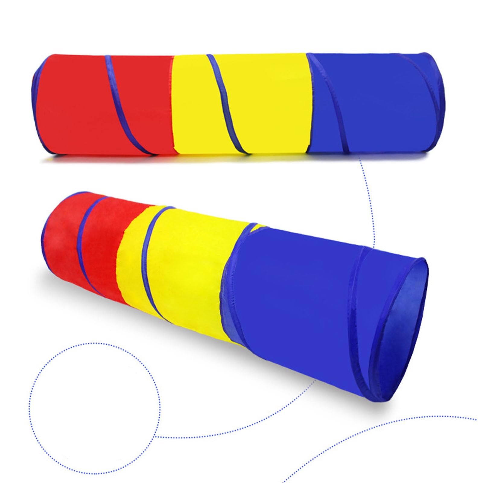 Túnel Plegable de Tela de poliéster para niños con diseño Colorido para Jugar en Interiores y Exteriores (Rojo, Amarillo y)