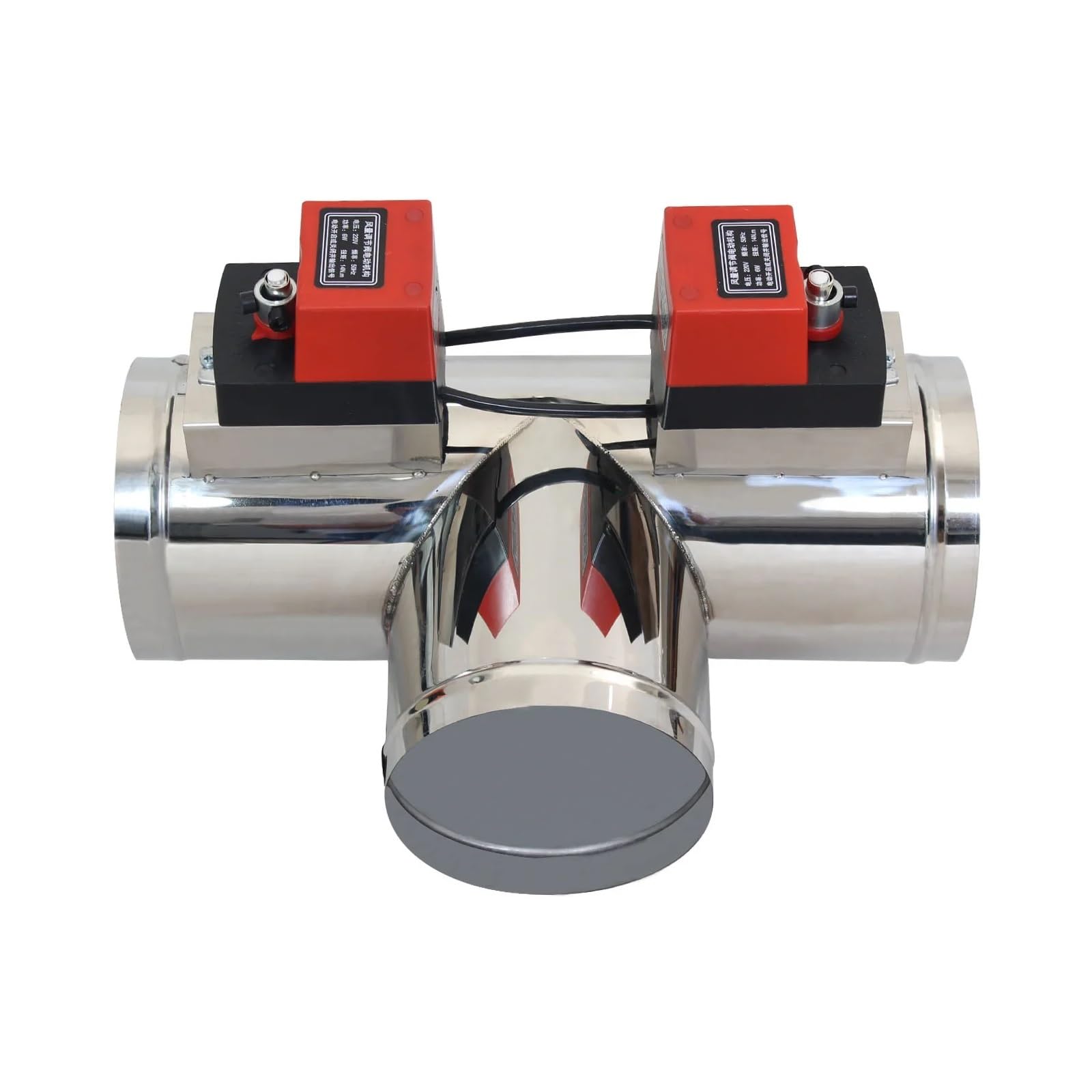 OD51mm-150mm T Type AC 220v AC110V DC12V DC24V Stainless Steel Motorized Ventilation Register Air Duct(OD63mm)